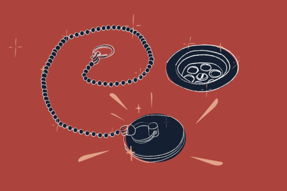 Dessin d'un bouchon en inox pour évier.