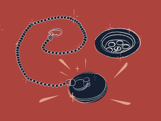 Dessin d'un bouchon en inox pour évier.