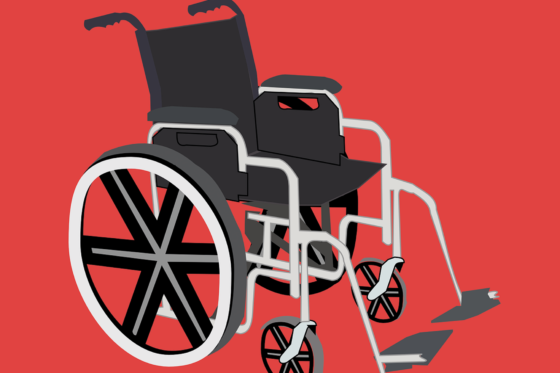 Dessin d'un fauteuil roulant avec son assise